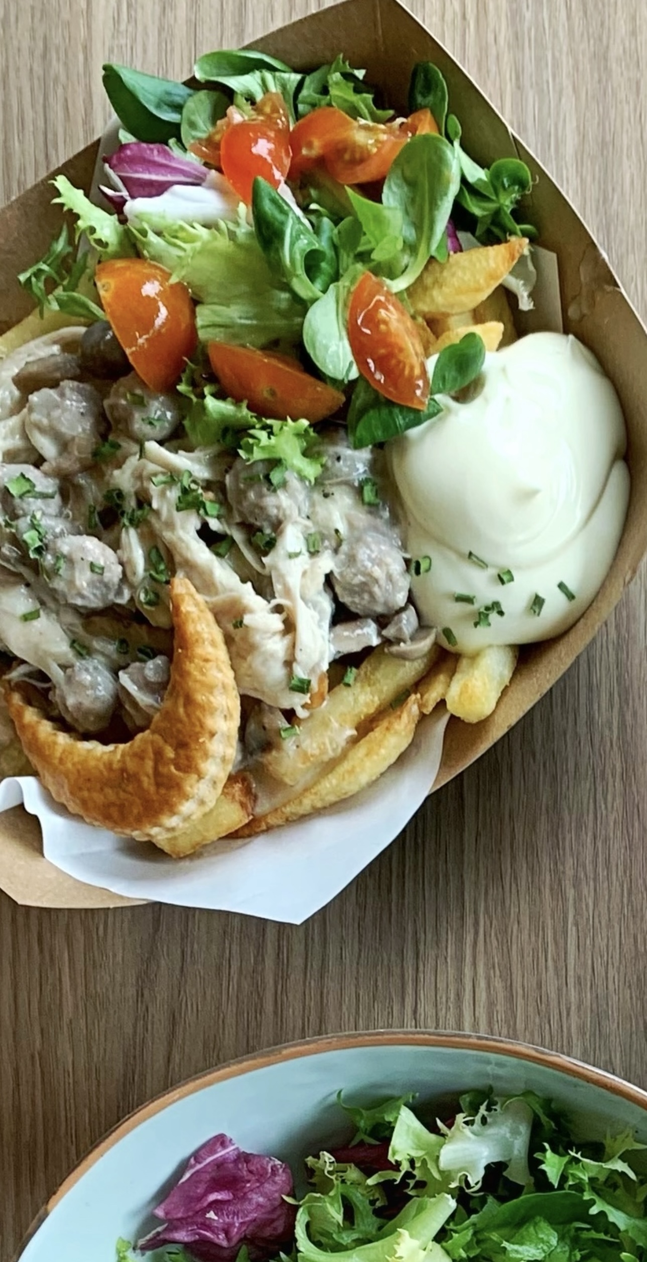 Verse frieten met vol-au-vent